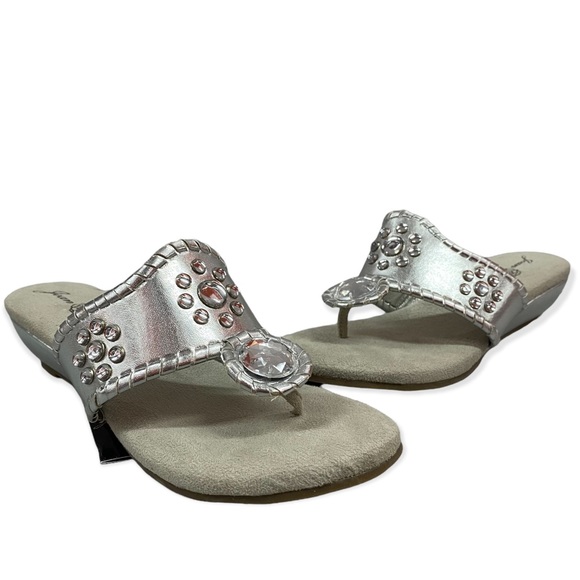 Joan Boyce | Shoes | Joan Boyce Leather Silver Studded Sandals Size 7 |  Poshmark